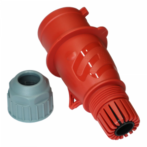 Three-phase IEC 309 plug, male, 32A, 380V, dismountable, red